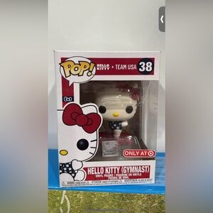 Hello Kitty Gymnast Funko Pop with Red Bow and Blue Outfit